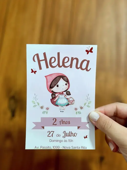 Convite de aniversário infantil impresso