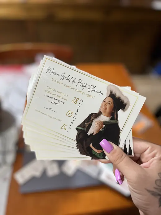 Convites de formatura com foto