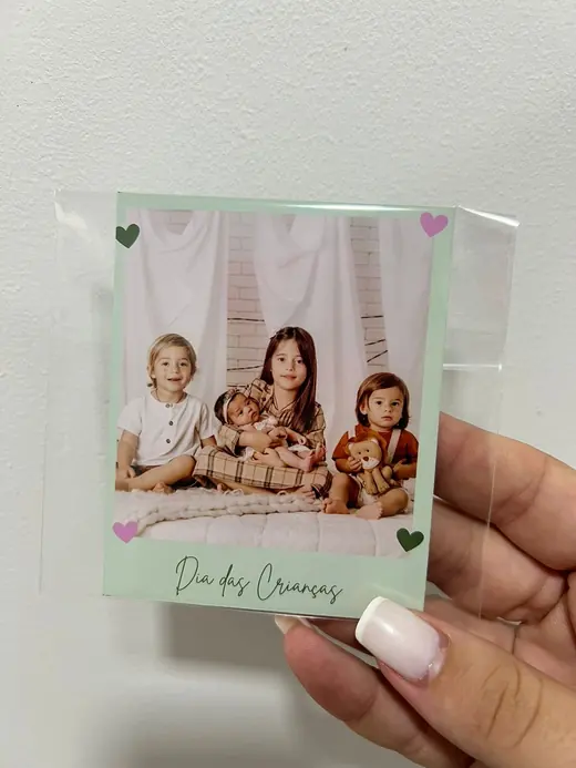 Ímã com foto em estilo Polaroid
