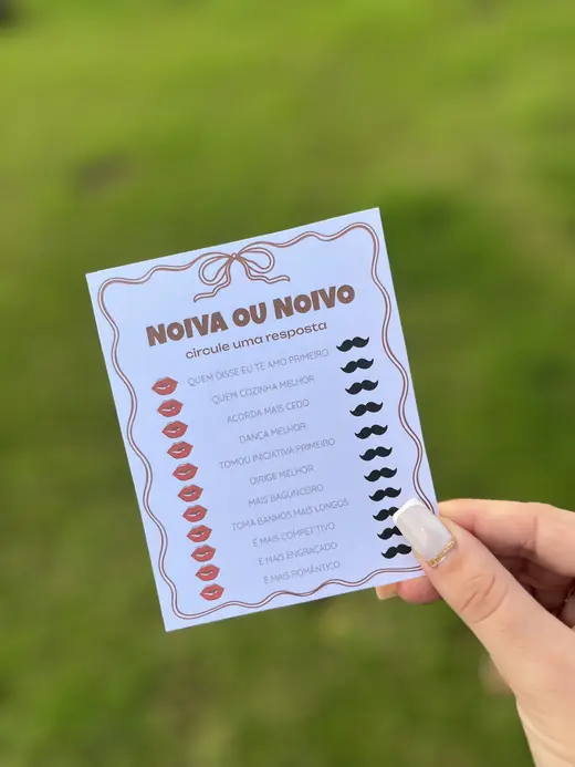 Cartão de brincadeira noiva ou noivo para chá
