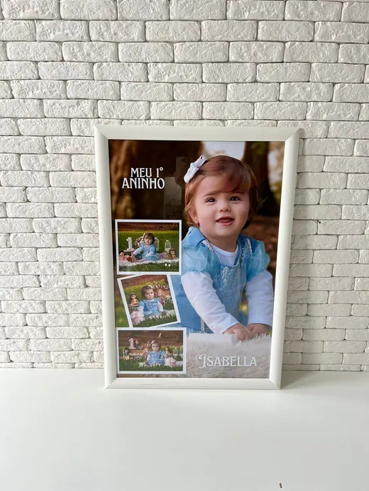 Quadro fotográfico infantil de primeiro aninho