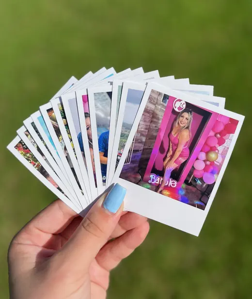 Leque de Polaroids personalizadas de aniversário