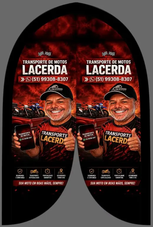 Arte de wind banner para empresa de transporte de motos